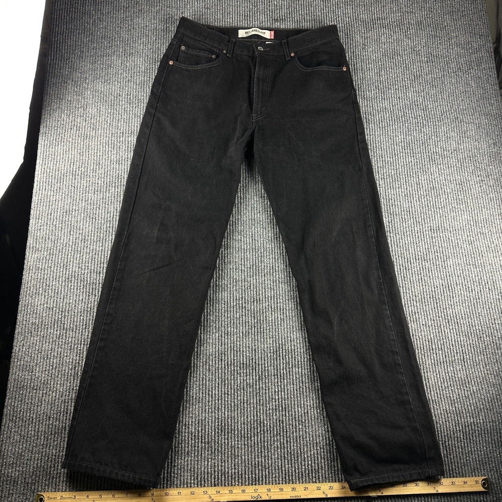 Levis 550 Relaxed Fit Black Denim Jeans Mens 34x34 00550-0260 Tapered Leg